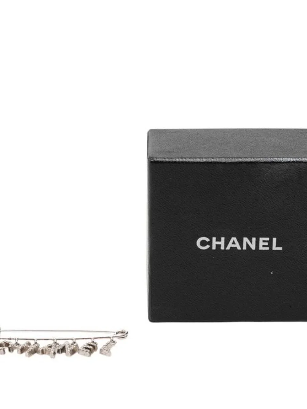 Chanel Safety Pin Motif Brooch 01 Silver Metal Rhinestone - Picture 4 of 4